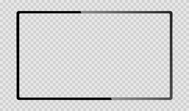 现实的黑色现代薄框架显示计算机显示器矢量插图。EPS股票插图。股票免版税。图片下载
