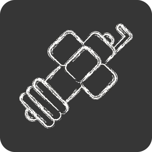 图标火花塞。与汽车服务符号相关。粉笔的风格。repairin。引擎。简单的说明图片下载