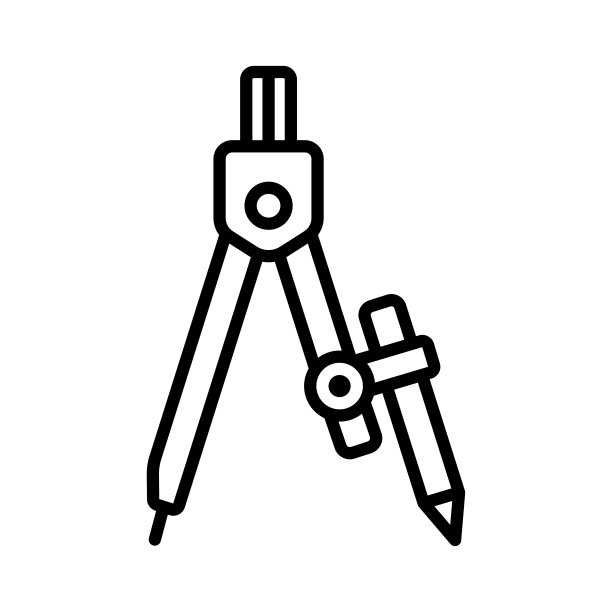 绘图指南针图标矢量设计模板在白色背景图片下载
