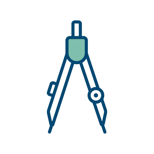 绘图指南针图标矢量设计模板在白色背景图片下载