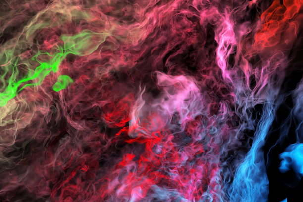 五彩缤纷的烟雾。神秘星云3d渲染图片下载