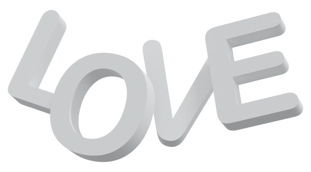 用白色背景的爱心装饰的情人节快乐。三维演示图片下载