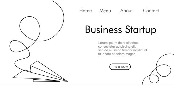 纸飞机连续画线。矢量业务图标消息插图与报价模板。图片下载