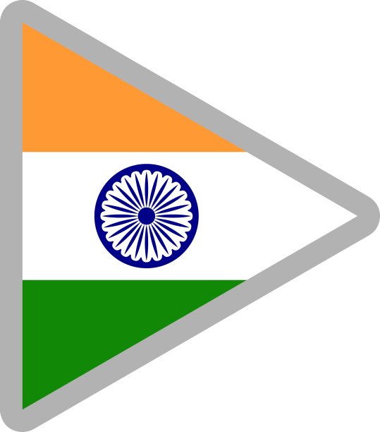 印度国旗图标矢量插图材料图片下载