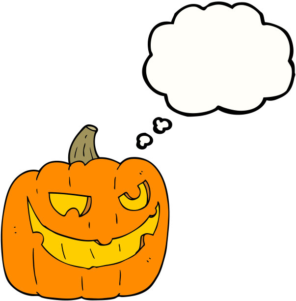 手绘思想泡泡卡通万圣节南瓜图片下载