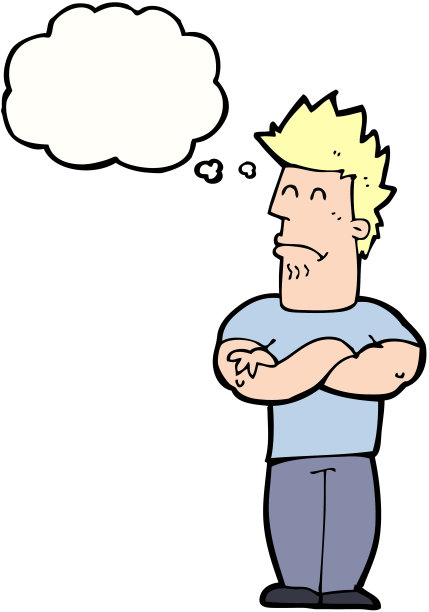 卡通生闷气的人与思想泡沫图片下载