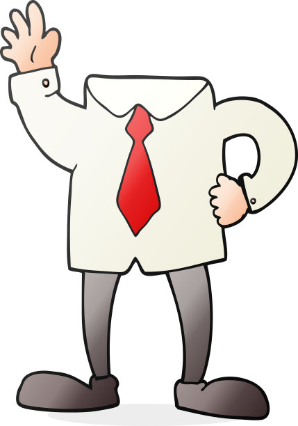 徒手画的卡通无头商人图片下载