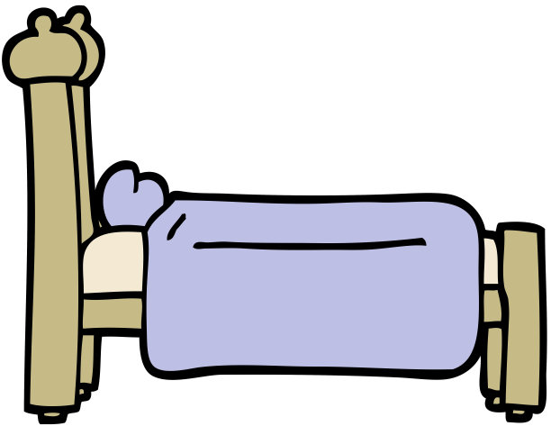 手绘涂鸦风格的卡通床图片下载