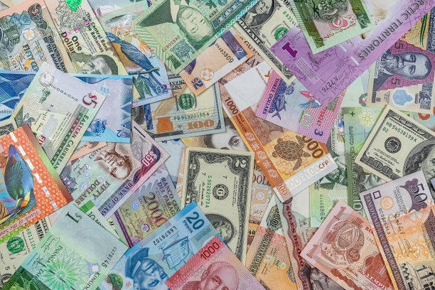 不同的中南美洲和北美洲的金钱背景图片下载