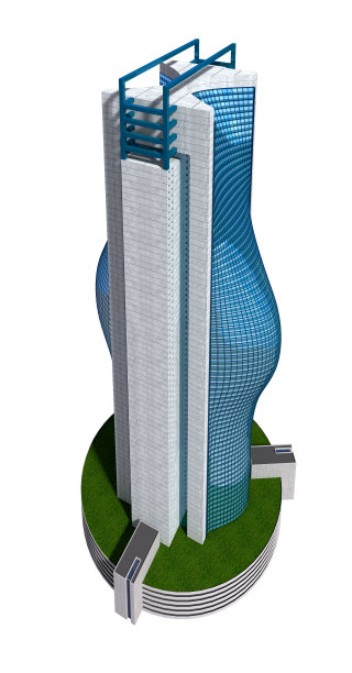 3D未来城市建筑图片下载