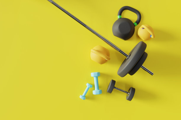 健身房健身器材背景，3d渲染图片下载