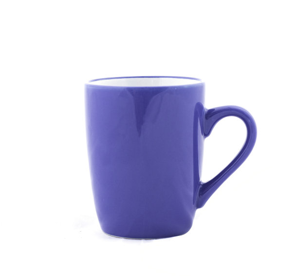 蓝色杯子孤立在白色背景上图片下载