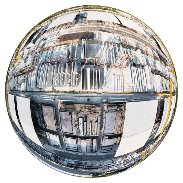 仓库工厂建筑工地预制混凝土墙板360度立体投影。图片下载