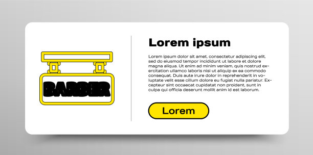 白色背景上孤立的线条理发店图标图片下载