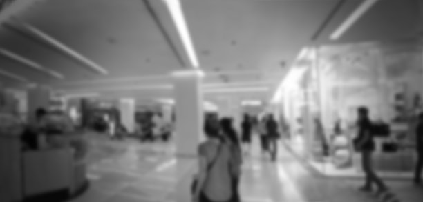 模糊，人们在曼谷暹罗中心购物中心散步和购物图片下载