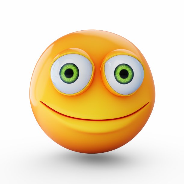 三维渲染快乐的表情孤立在白色背景图片下载