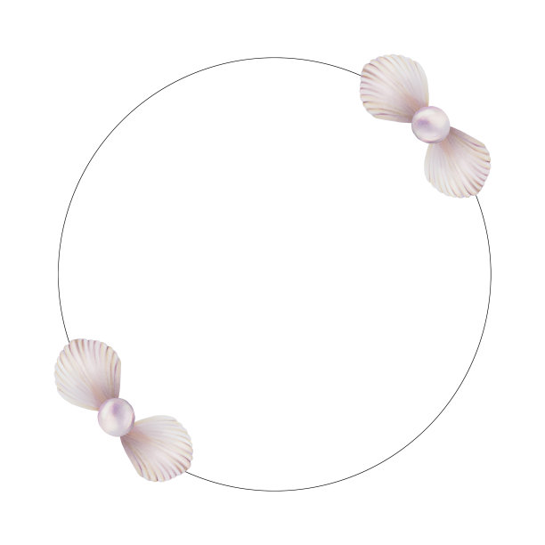 水彩框架与贝壳和珍珠。手绘剪纸水下生活对象在一个白色孤立的背景。为设计师，装饰，明信片，包装纸，剪贴簿，封面，请柬，婚礼设计，海报和纺织品图片下载