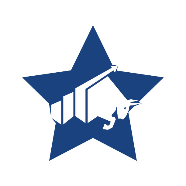 牛与图表条标志设计。图片下载