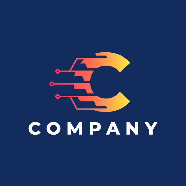 摘要字母C标志类型为公司业务电子，网络，连接和技术标志模板图片下载