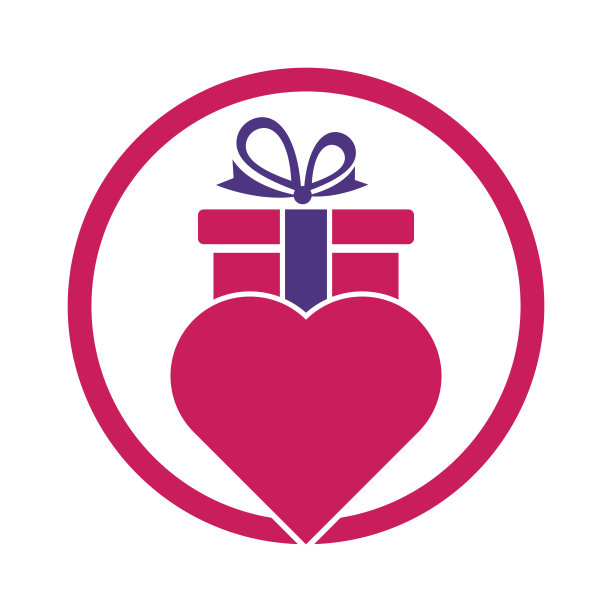 爱的礼物标志矢量符号图标设计。图片下载