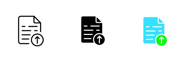 带有向上箭头的文档。上传至云存储，在线，上网，文件管理，远程服务器。矢量集图标在直线，黑色和彩色风格隔离在白色背景图片下载