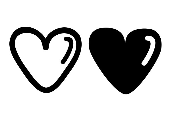 矢量简单集2个图标爱，孤立于白色图片下载
