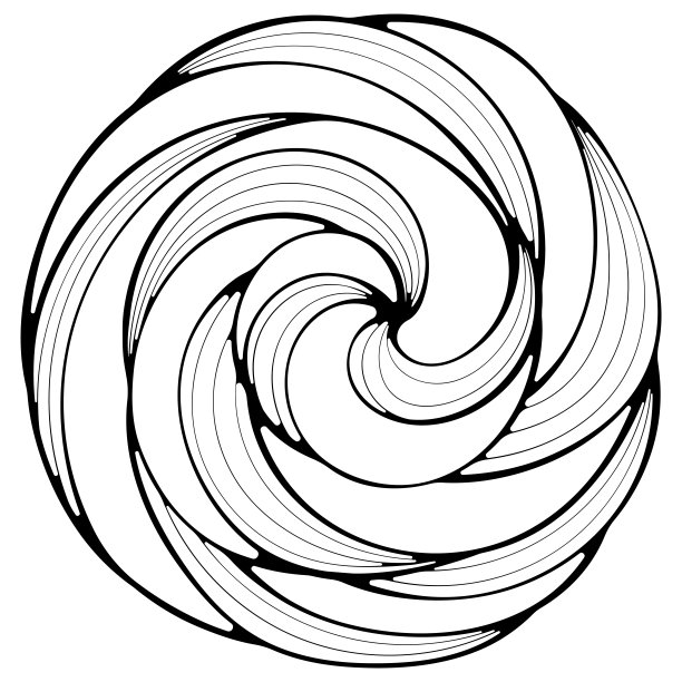蛋白酥皮螺旋顶部侧视图线艺术图片下载