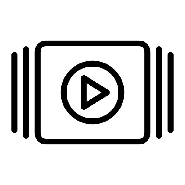 孤立的视频幻灯片演示大纲图标在白色背景图片下载