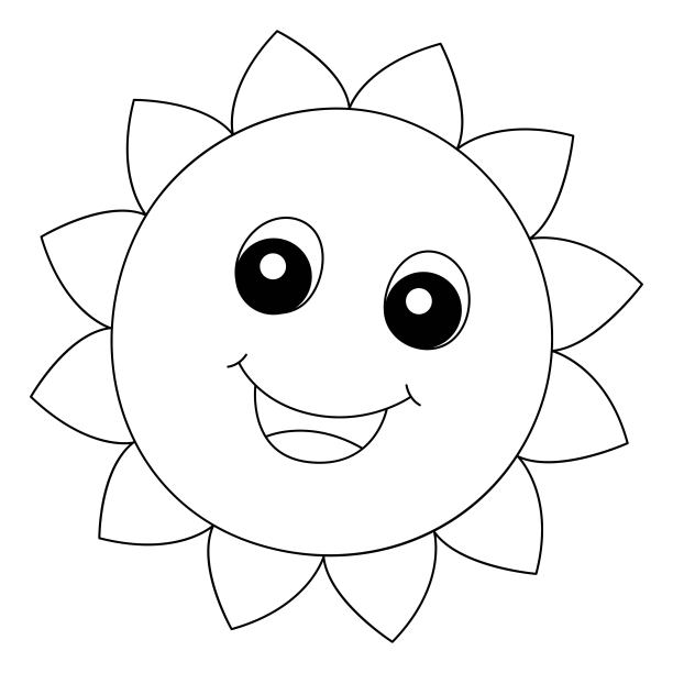 春季阳光隔离儿童涂色页图片下载