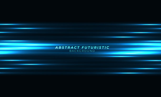 光效果背景创意未来几何透视设计。抽象的未来和科技背景，抽象的艺术壁纸。图片下载