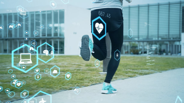 跑步者和医疗偶像。医疗保健技术。体育科技。图片下载