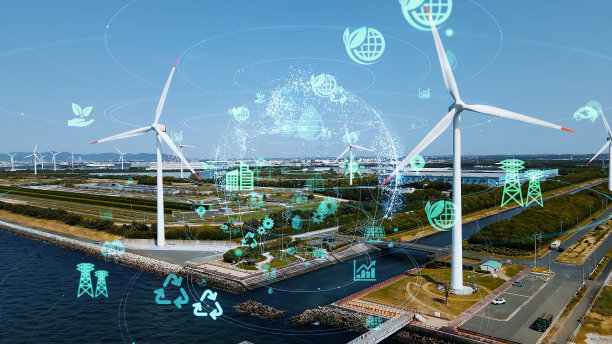 可再生能源和环境技术概念。绿色科技，可持续发展目标。可持续发展的社会。图片下载