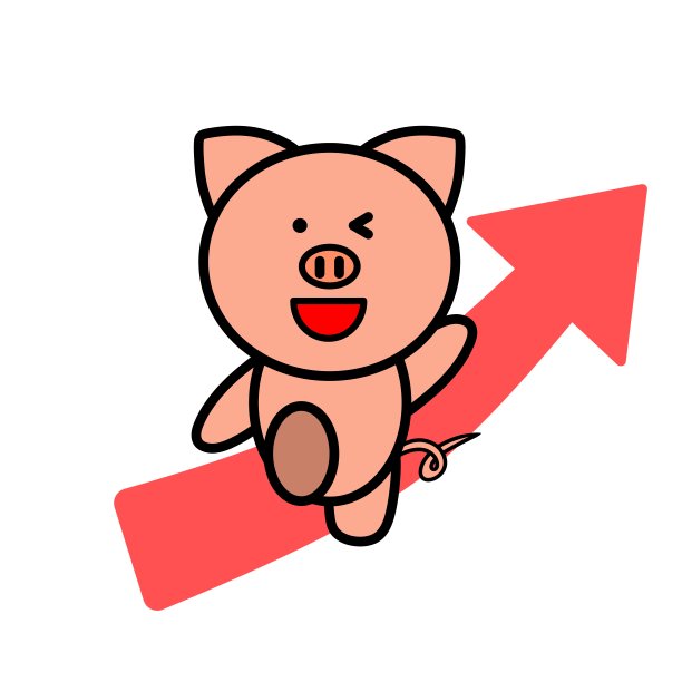 猪和向上的箭头图片下载