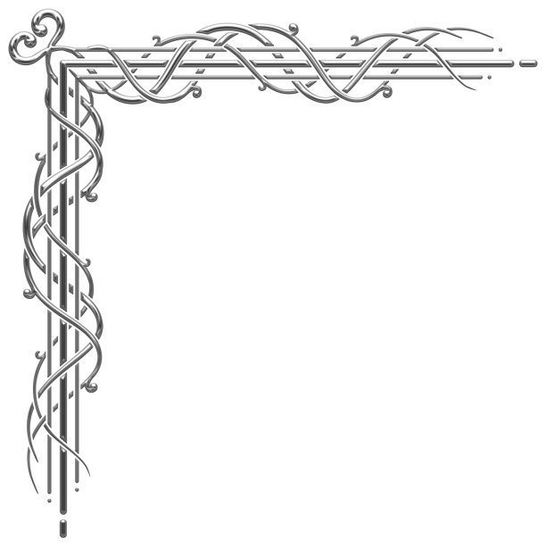 装饰艺术银色角与连锁线图片下载