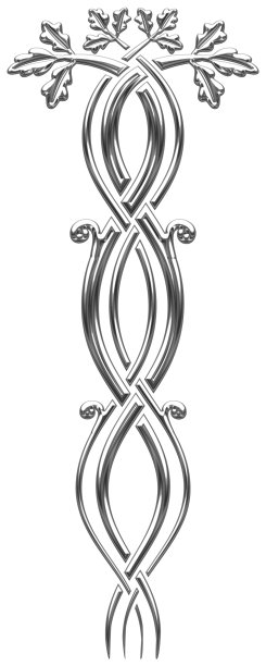 装饰艺术银色符号肖像格式与橡树叶图片下载