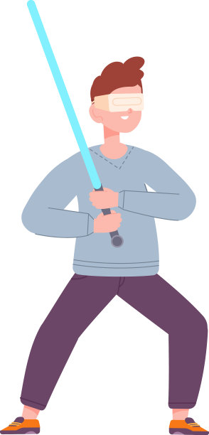 男孩与光剑在vr眼镜虚拟图片下载