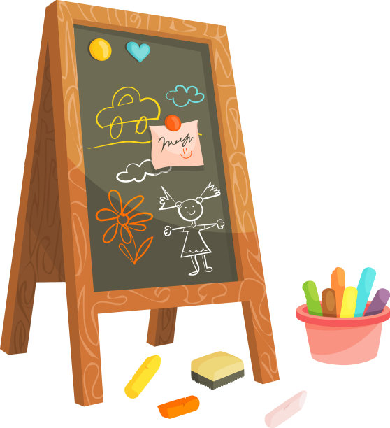 黑板上孩子气的画有创造力的孩子图片下载