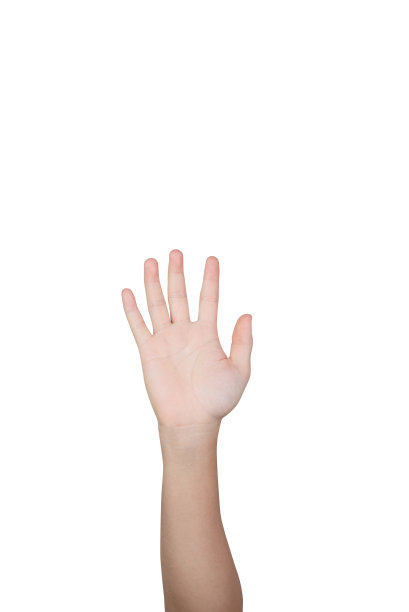 男子的手势孤立在白色背景上图片下载