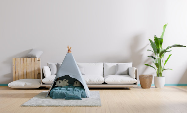 儿童房模型设计，三维插图渲染图片下载