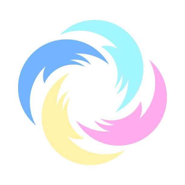 彩色圆圈标志图标。涡的象征。现代抽象标志。矢量插图隔离在白色背景上。图片下载