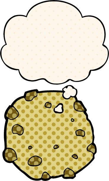 漫画风格的带有思想泡泡的卡通饼干图片下载
