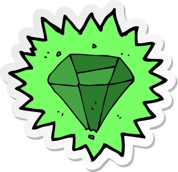 卡通翡翠贴纸图片下载