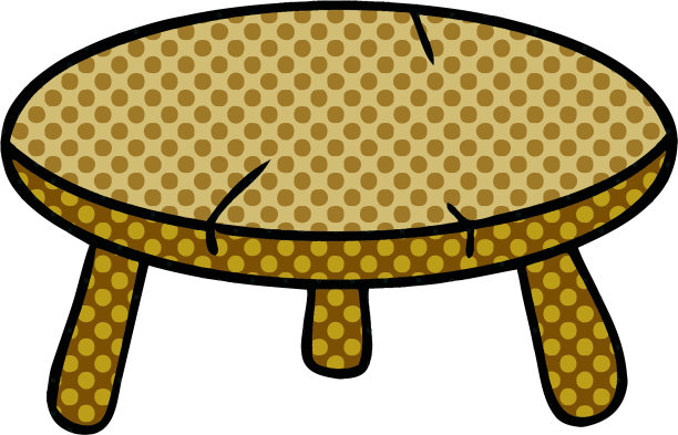 手绘卡通涂鸦的木凳图片下载