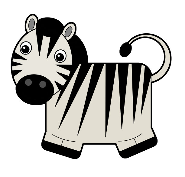 卡通场景与斑马在白色背景插图图片下载