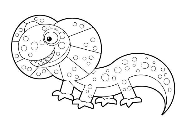 卡通素描澳大利亚快乐和有趣的蜥蜴孤立在白色背景-插图图片下载