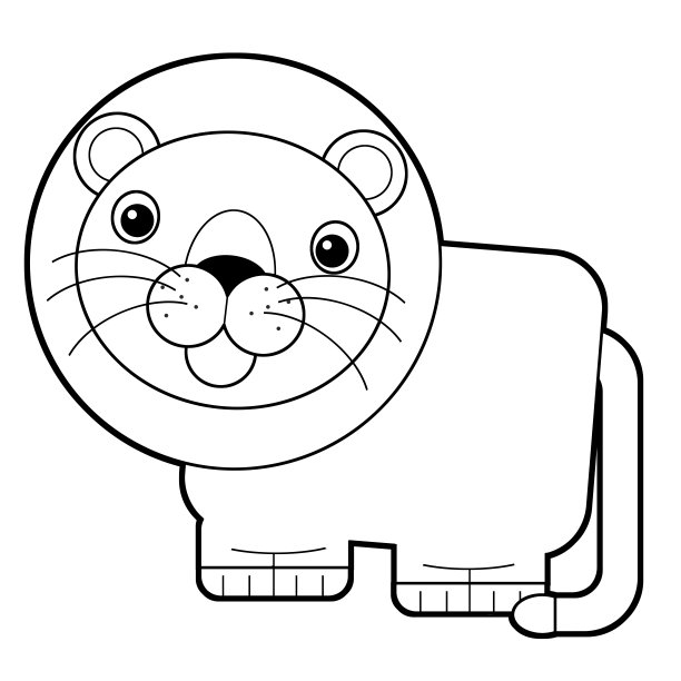 卡通场景与快乐的猫狮子在白色背景-插图图片下载