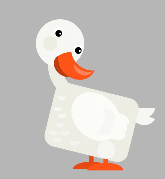 卡通场景与快乐的鹅在平坦的背景插图图片下载