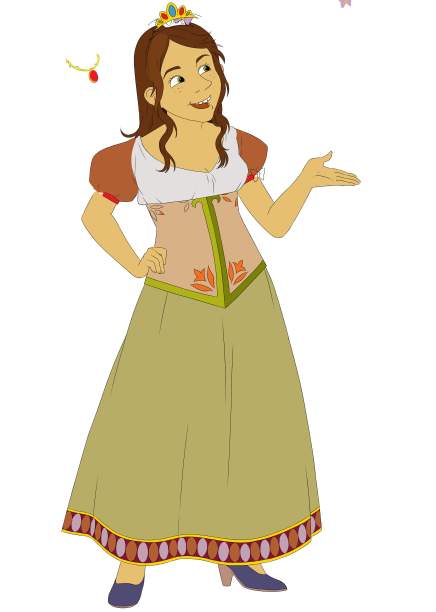 卡通场景与公主皇后插图图片下载