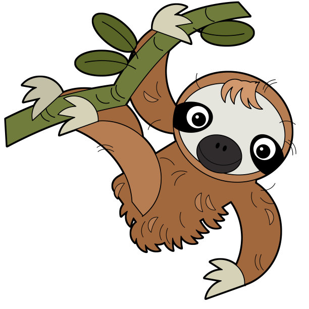 卡通场景与美国动物树懒在白色背景插图图片下载