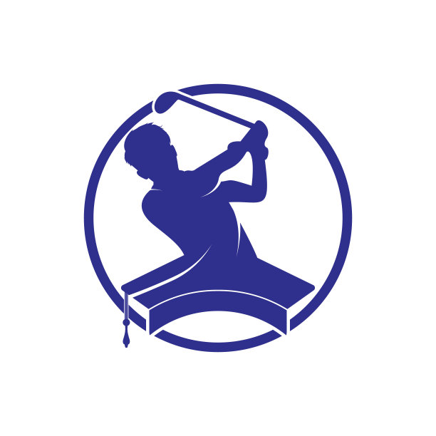 高尔夫学院矢量标志设计模板。图片下载